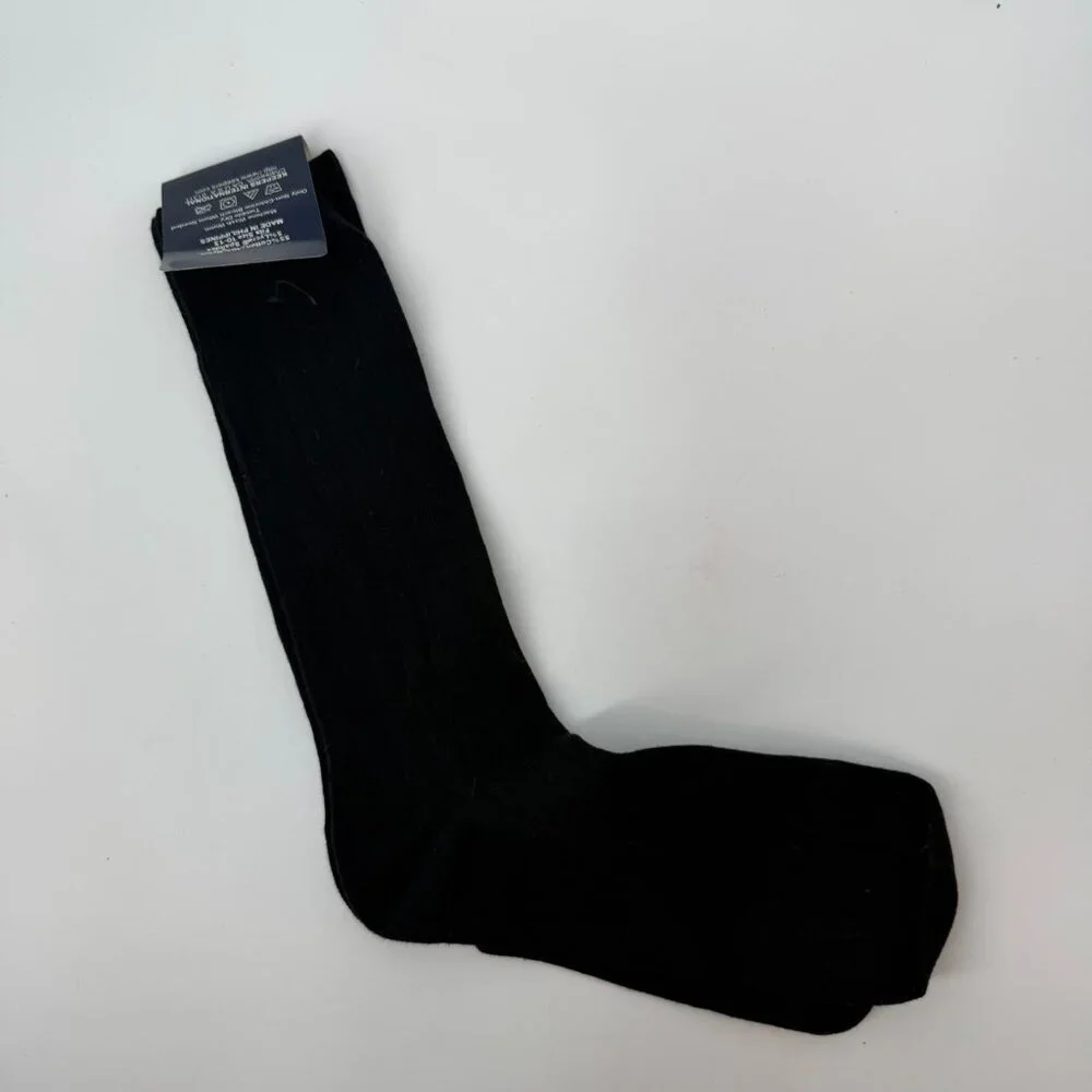 Vintage Monsieur by Givenchy Ribbed Dress Socks - NWT - Black